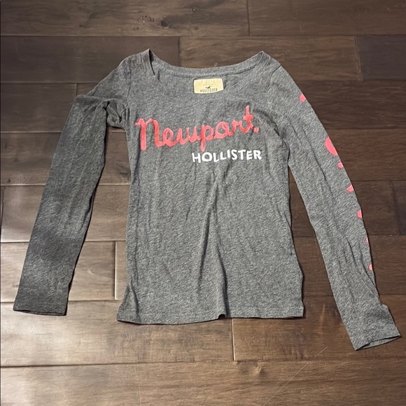 Hollister Other - Hollister Gray and Pink Long Sleeve Tee, size medium